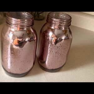 NICOLE pink mercury glass vases (2)